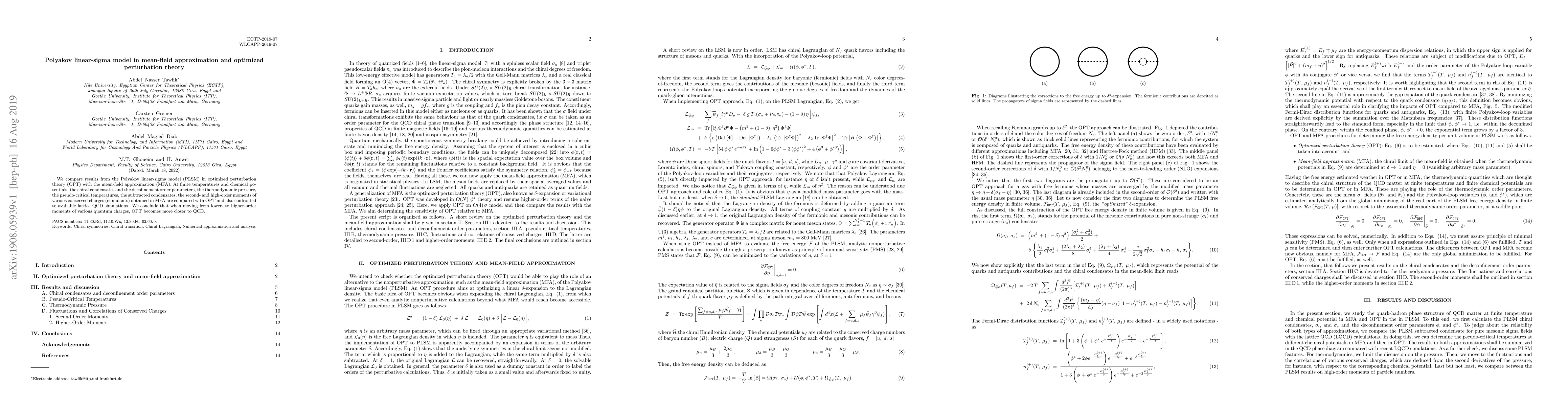 Thumbnail for Polyakov linear-sigma model in mean-field approximation and optimized
  perturbation theory