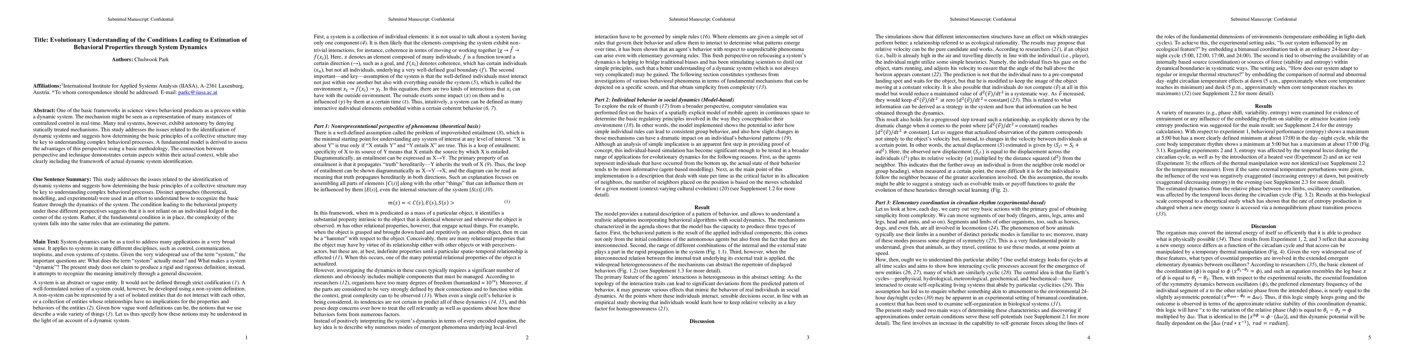 Thumbnail for Evolutionary Understanding of the Conditions Leading to Estimation of
  Behavioral Properties through System Dynamics