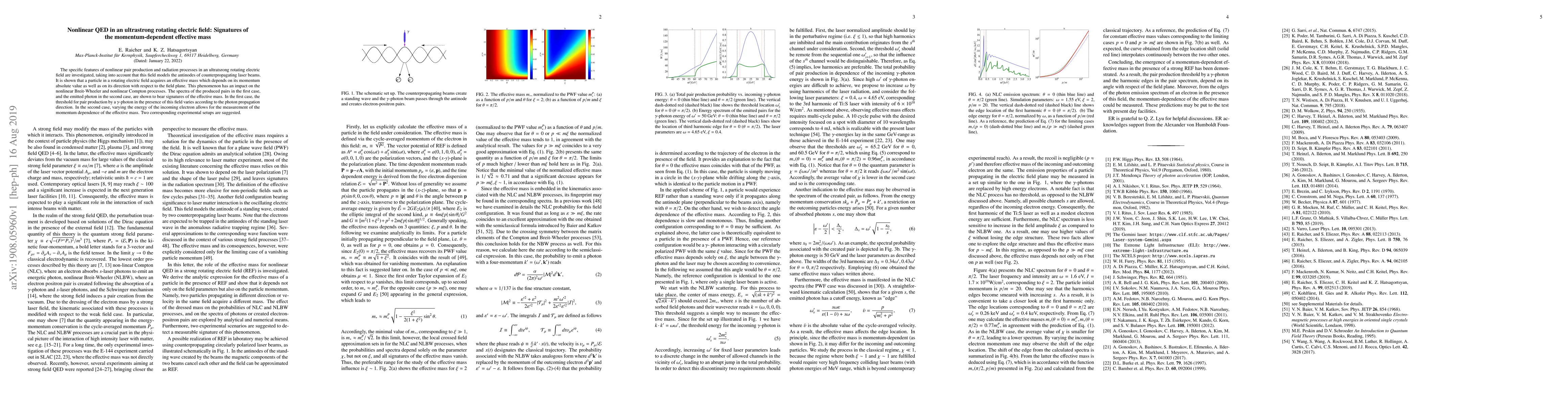 Thumbnail for Nonlinear QED in an ultrastrong rotating electric field: Signatures of
  the momentum-dependent effective mass