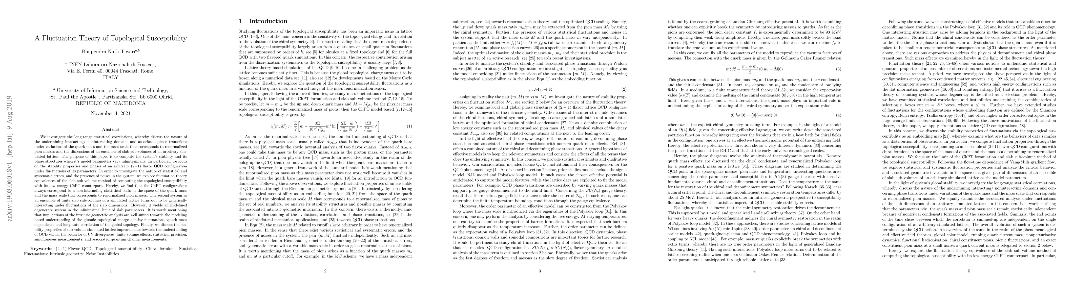 Thumbnail for A Fluctuation Theory of Topological Susceptibility