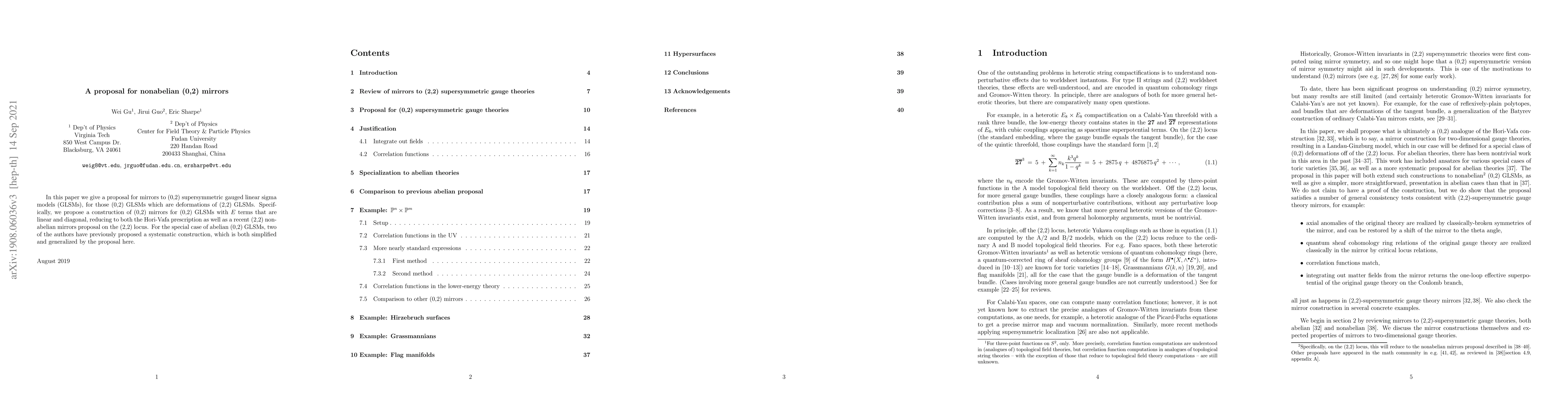 Thumbnail for A proposal for nonabelian (0,2) mirrors