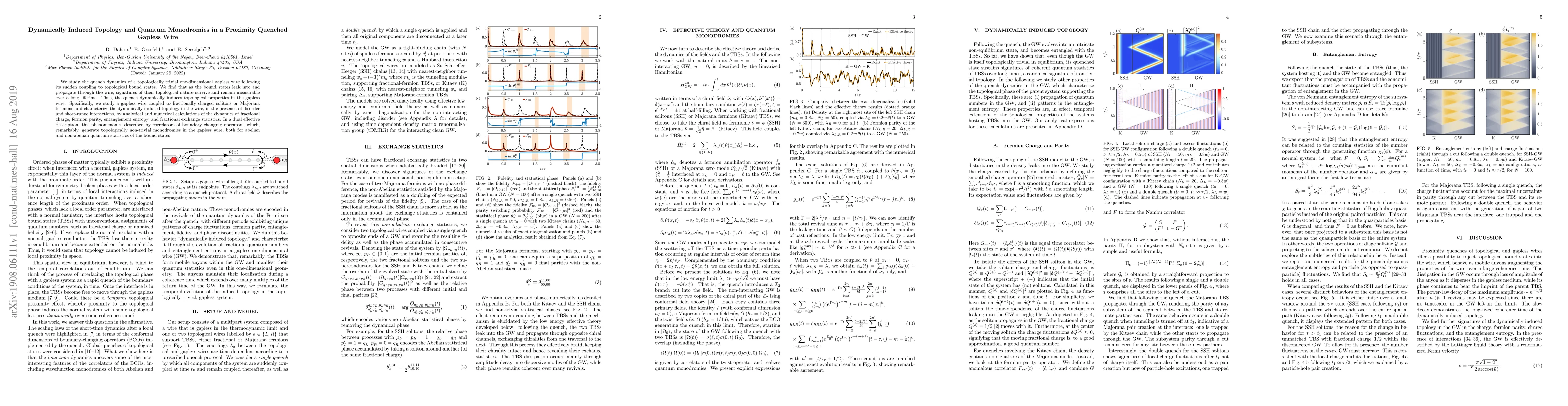 Thumbnail for Dynamically Induced Topology and Quantum Monodromies in a Proximity
  Quenched Gapless Wire