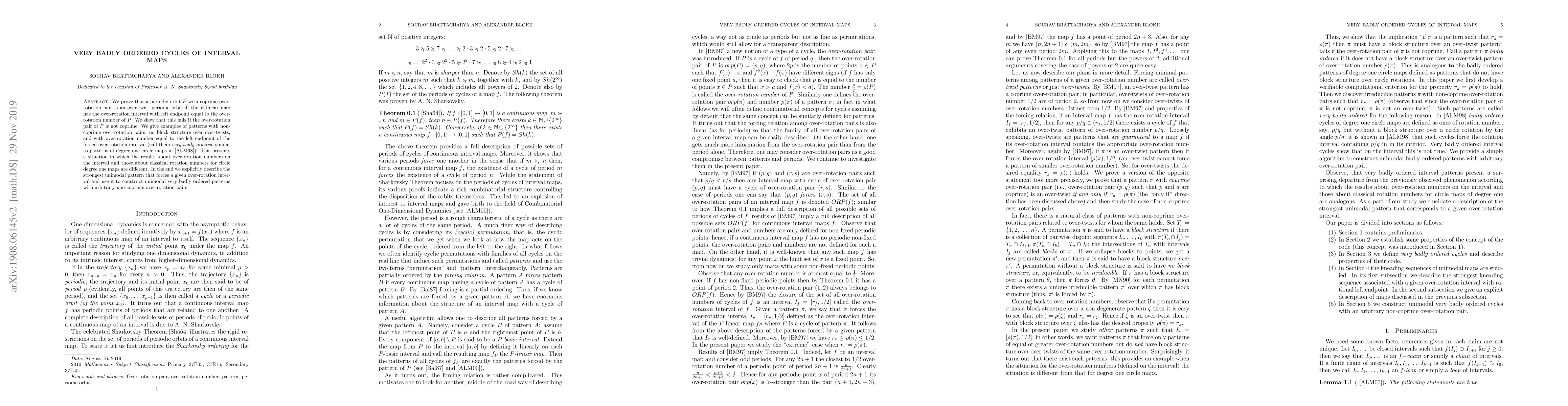 Thumbnail for Very badly ordered cycles of interval maps