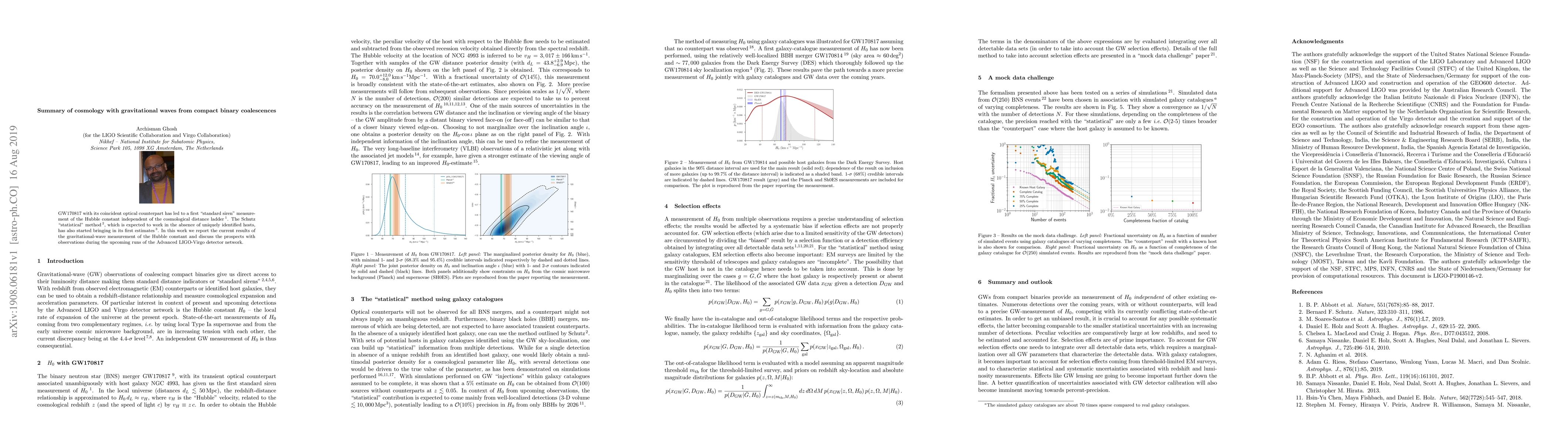 Thumbnail for Summary of cosmology with gravitational waves from compact binary
  coalescences