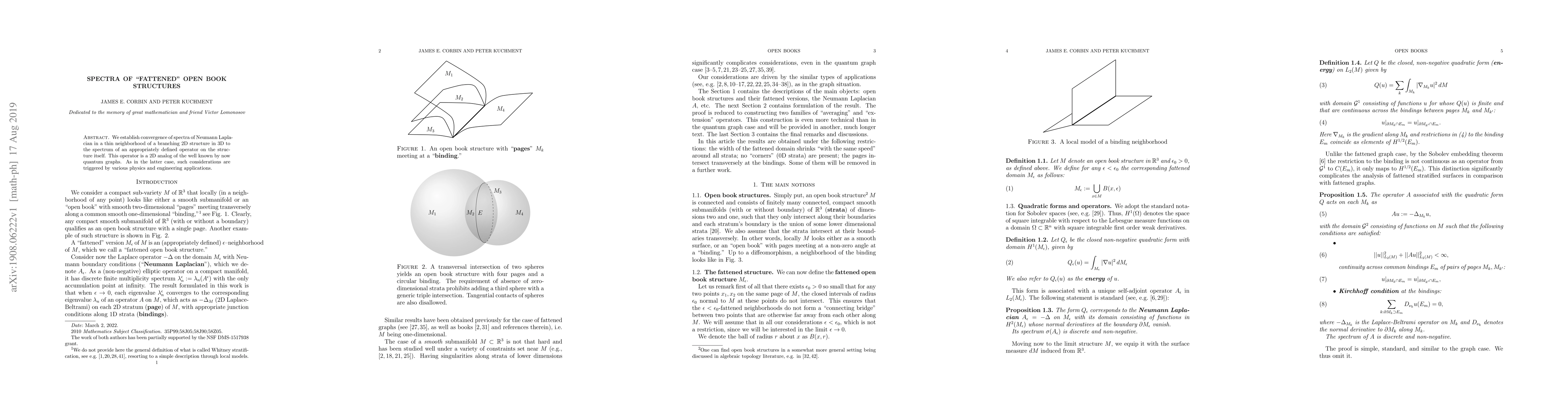 Thumbnail for Spectra of "fattened" open book structures