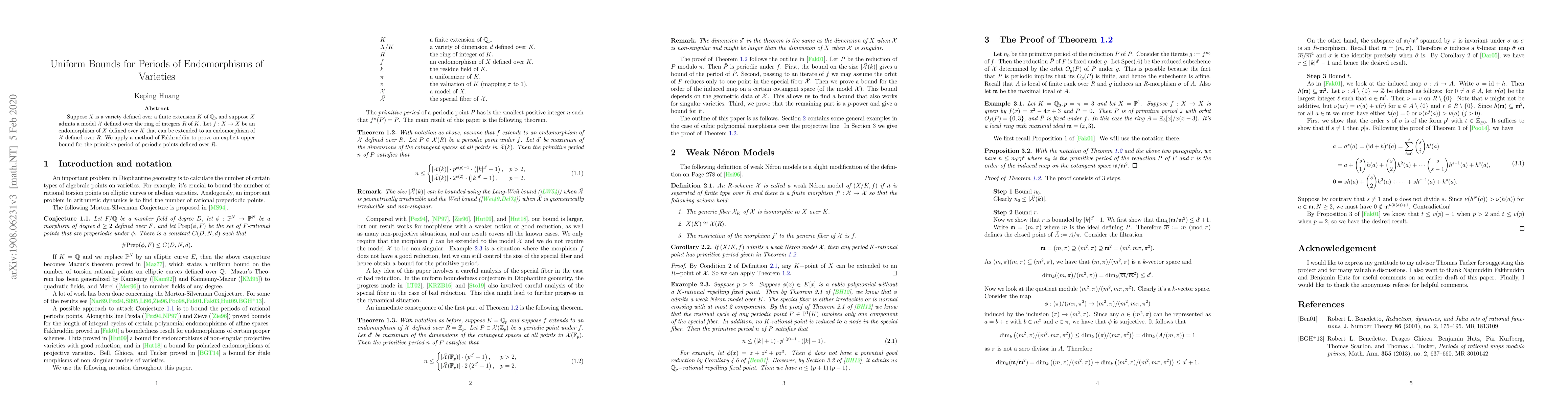 Thumbnail for Uniform Bounds for Periods of Endomorphisms of Varieties
