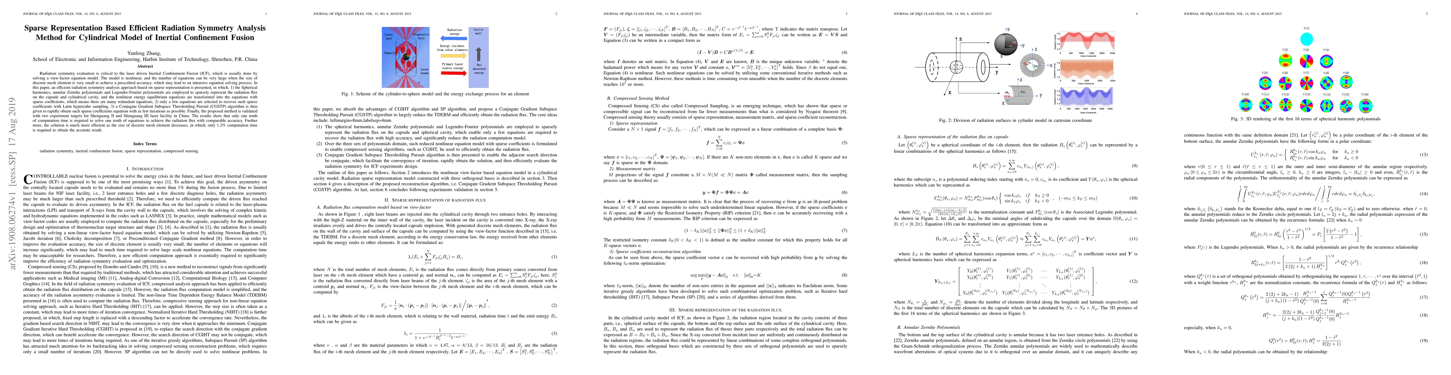 Thumbnail for Sparse Representation Based Efficient Radiation Symmetry Analysis Method
  for Cylindrical Model of Inertial Confinement Fusion