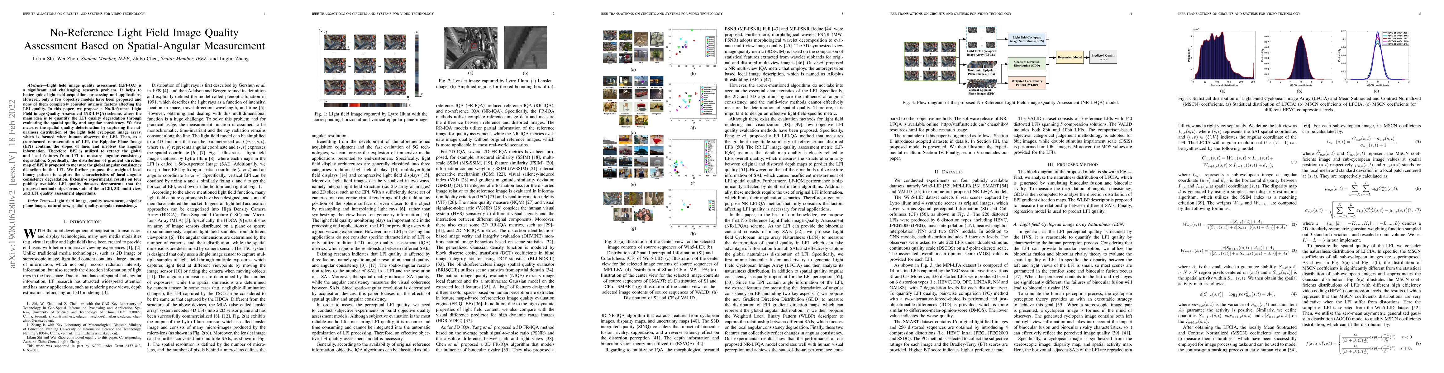 Thumbnail for No-Reference Light Field Image Quality Assessment Based on
  Spatial-Angular Measurement
