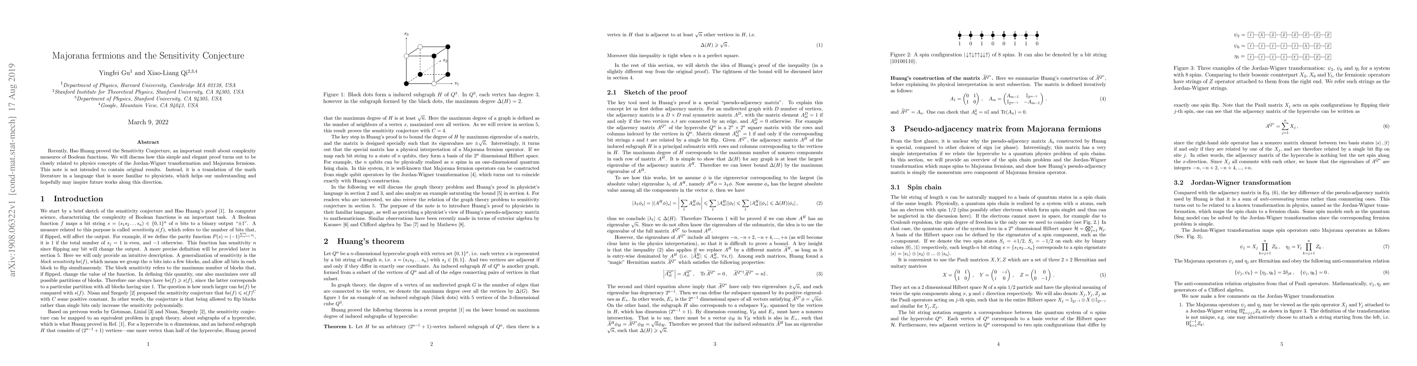 Thumbnail for Majorana fermions and the Sensitivity Conjecture