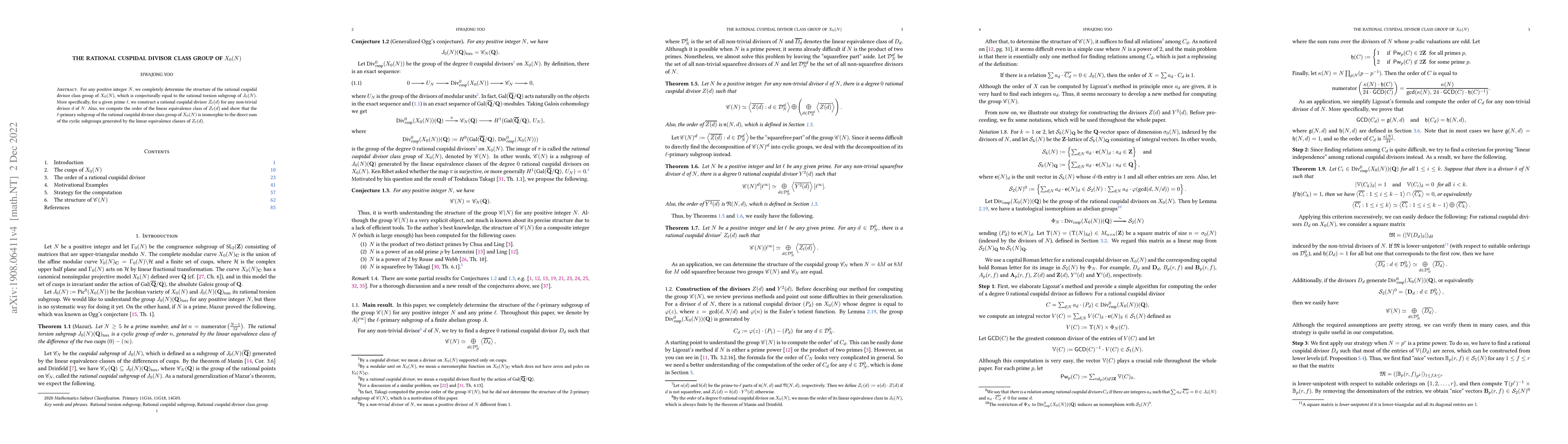 Thumbnail for The rational cuspidal divisor class group of $X_0(N)$