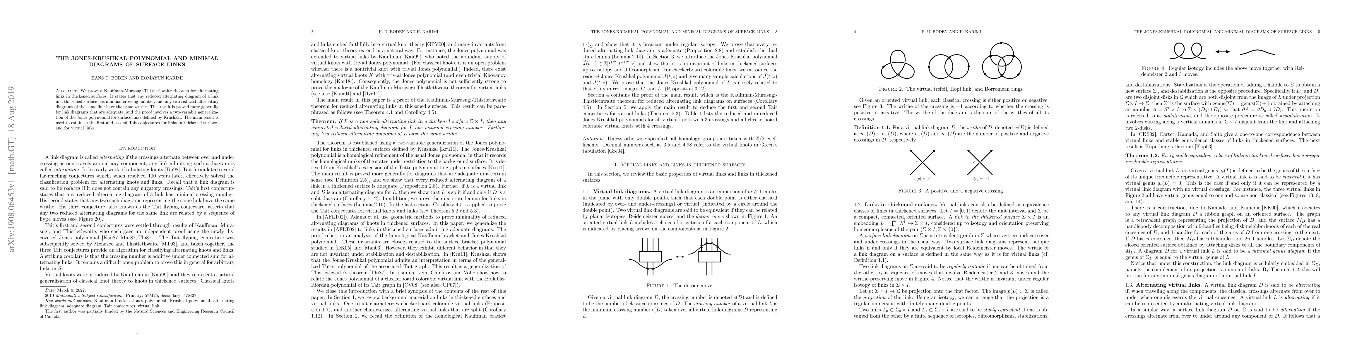 Thumbnail for The Jones-Krushkal polynomial and minimal diagrams of surface links