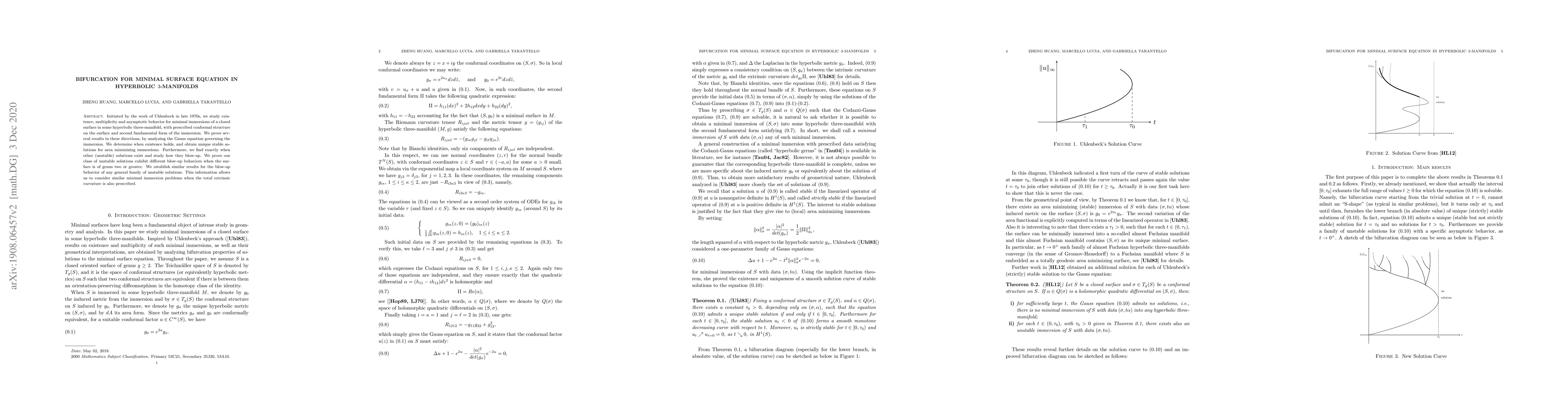 Thumbnail for Bifurcation for Minimal Surface Equation in Hyperbolic $3$-Manifolds