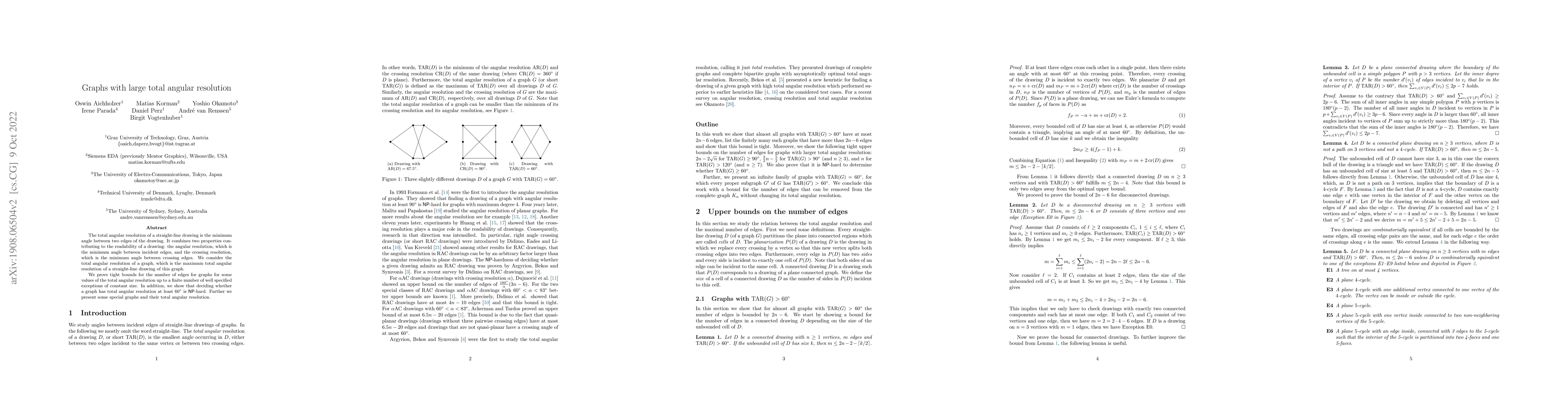 Thumbnail for Graphs with large total angular resolution
