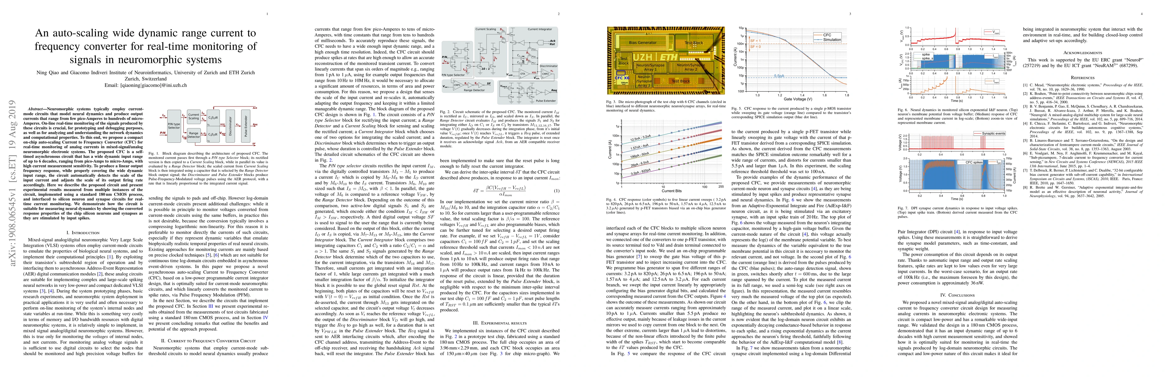 Thumbnail for An auto-scaling wide dynamic range current to frequency converter for
  real-time monitoring of signals in neuromorphic systems