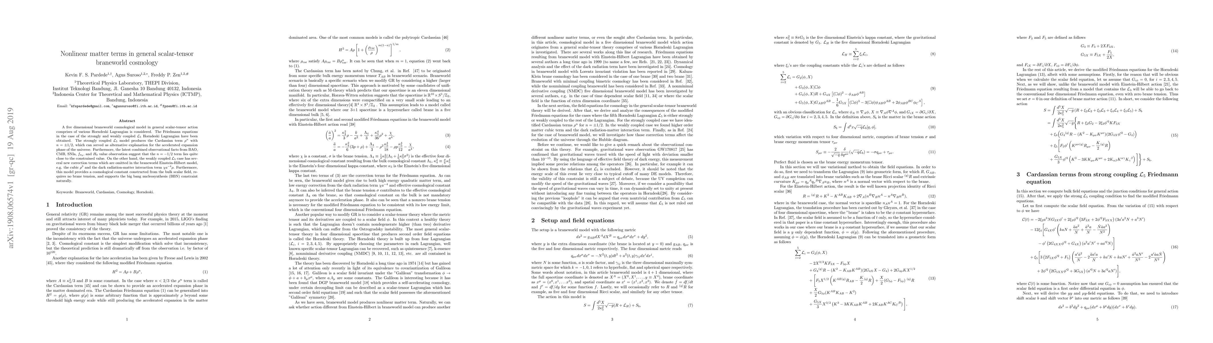 Thumbnail for Nonlinear matter terms in general scalar-tensor braneworld cosmology