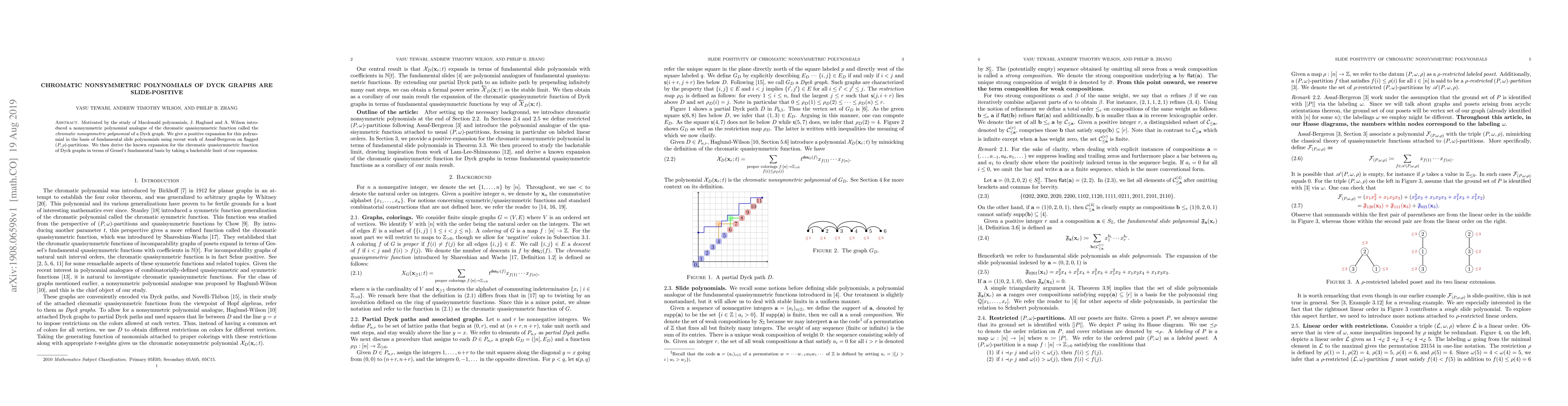 Thumbnail for Chromatic nonsymmetric polynomials of Dyck graphs are slide-positive