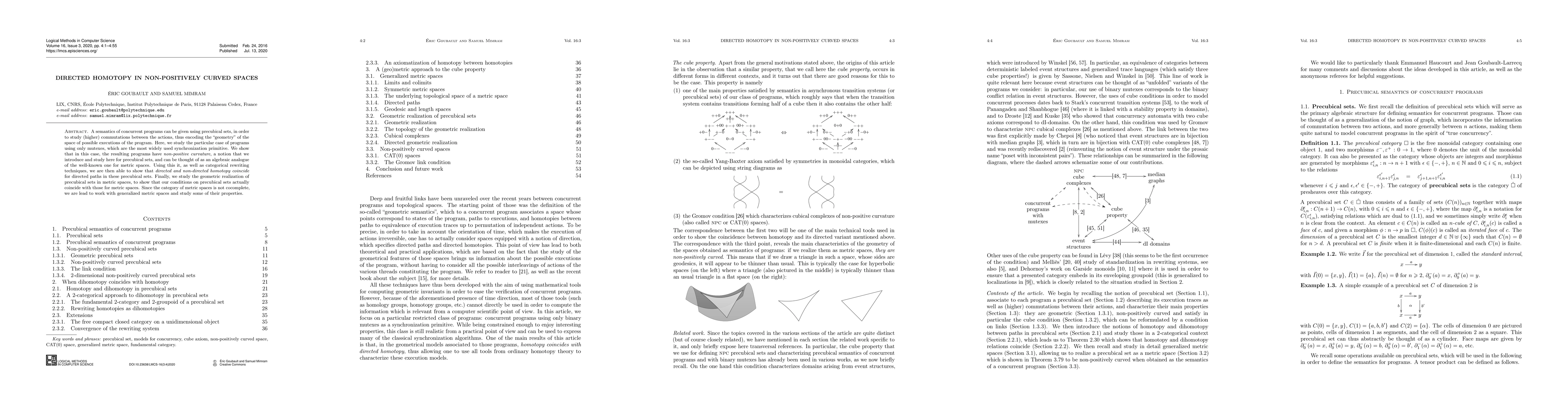 Thumbnail for Directed Homotopy in Non-Positively Curved Spaces
