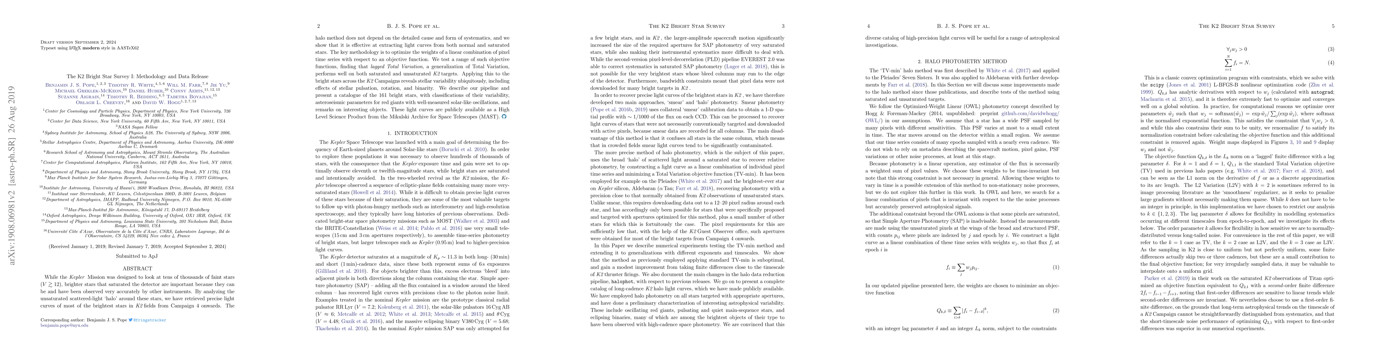 Thumbnail for The K2 Bright Star Survey I: Methodology and Data Release
