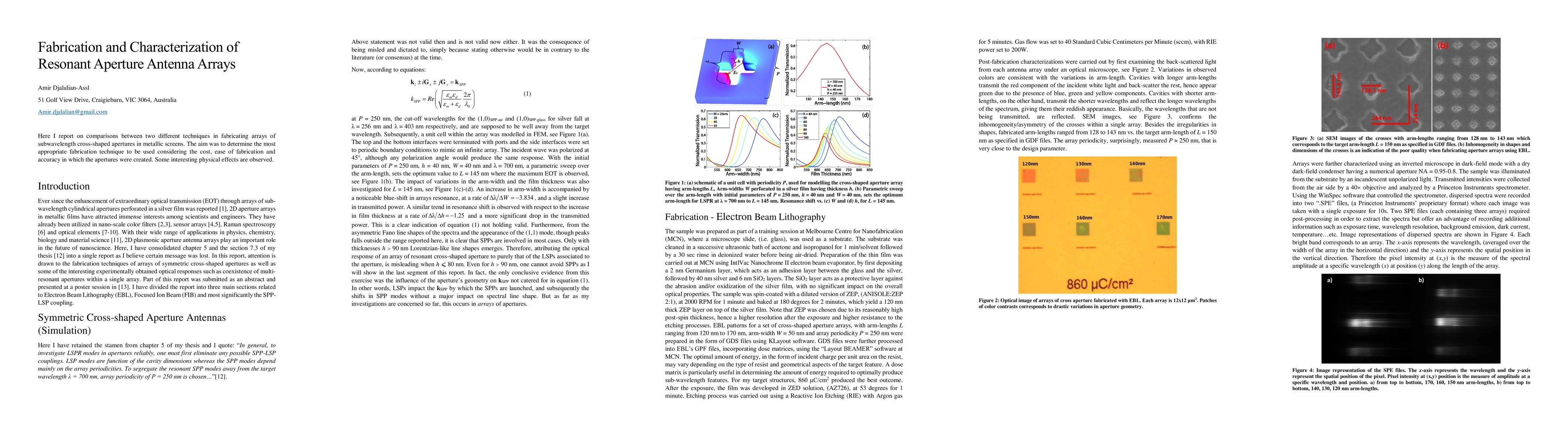Thumbnail for Fabrication and Characterization of Resonant Aperture Antenna Arrays