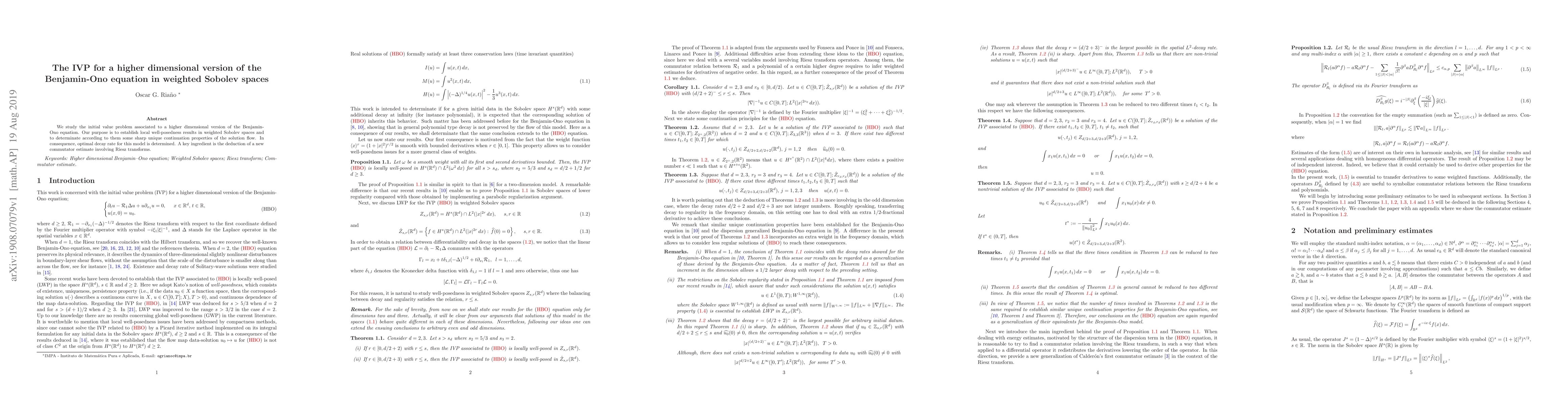 Thumbnail for The IVP for a higher dimensional version of the Benjamin-Ono equation in
  weighted Sobolev spaces