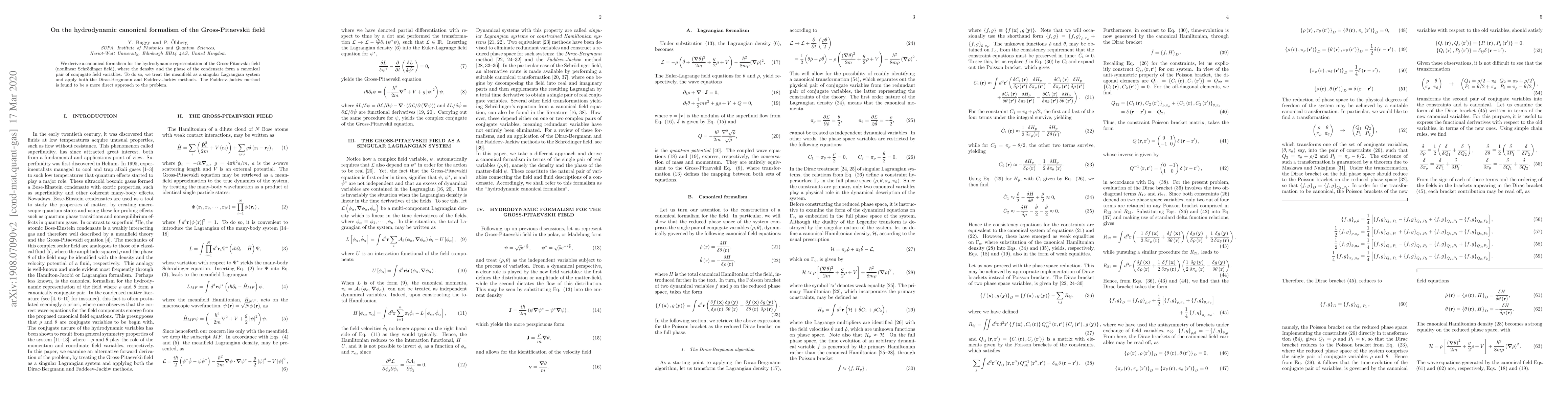 Thumbnail for On the hydrodynamic canonical formalism of the Gross-Pitaevskii field