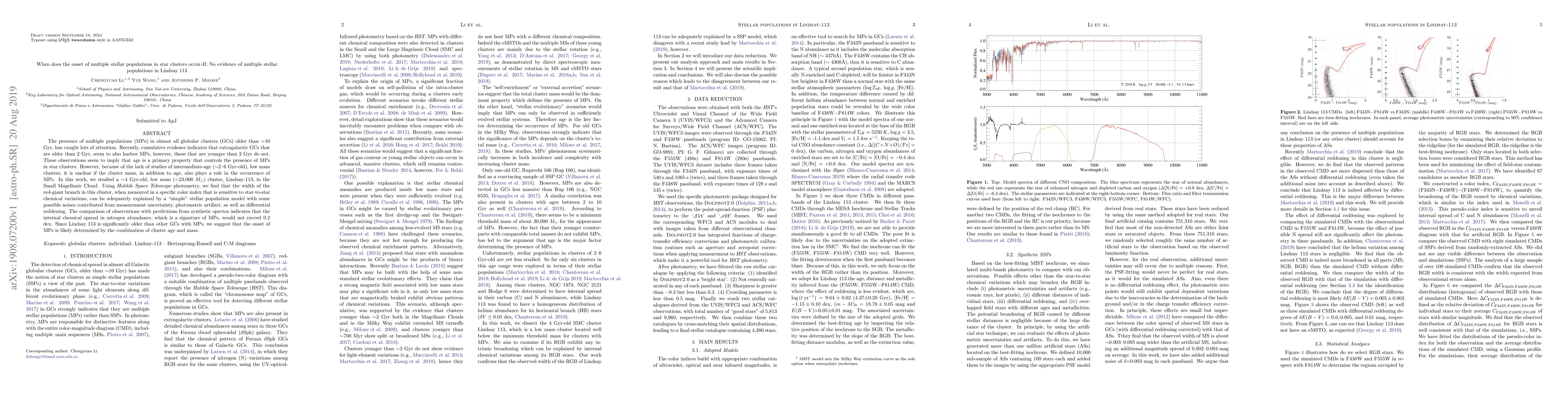 Thumbnail for When does the onset of multiple stellar populations in star clusters
  occur-II: No evidence of multiple stellar populations in Lindsay 113