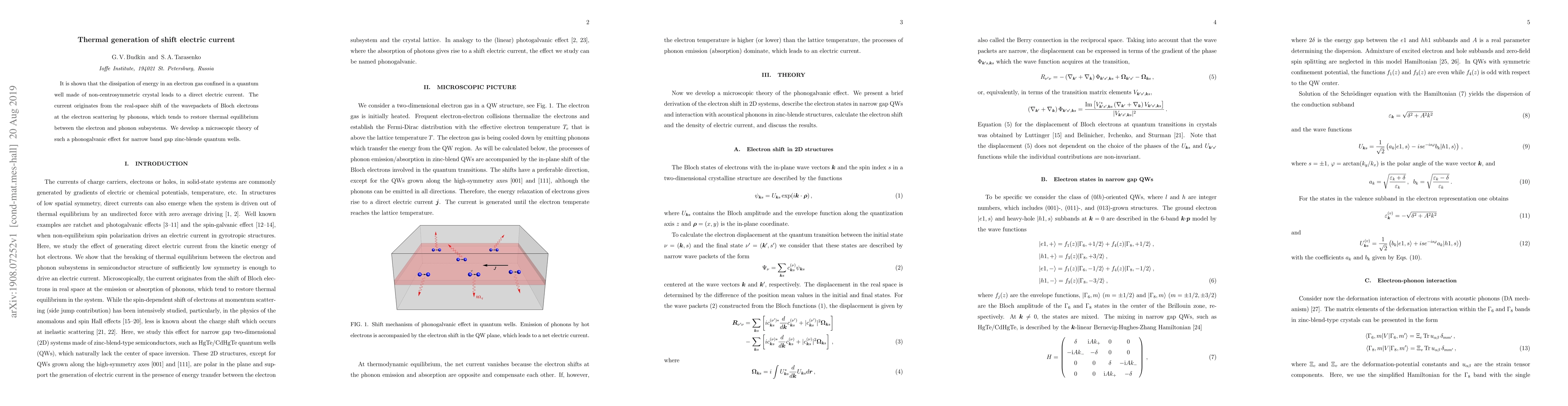 Thumbnail for Thermal generation of shift electric current