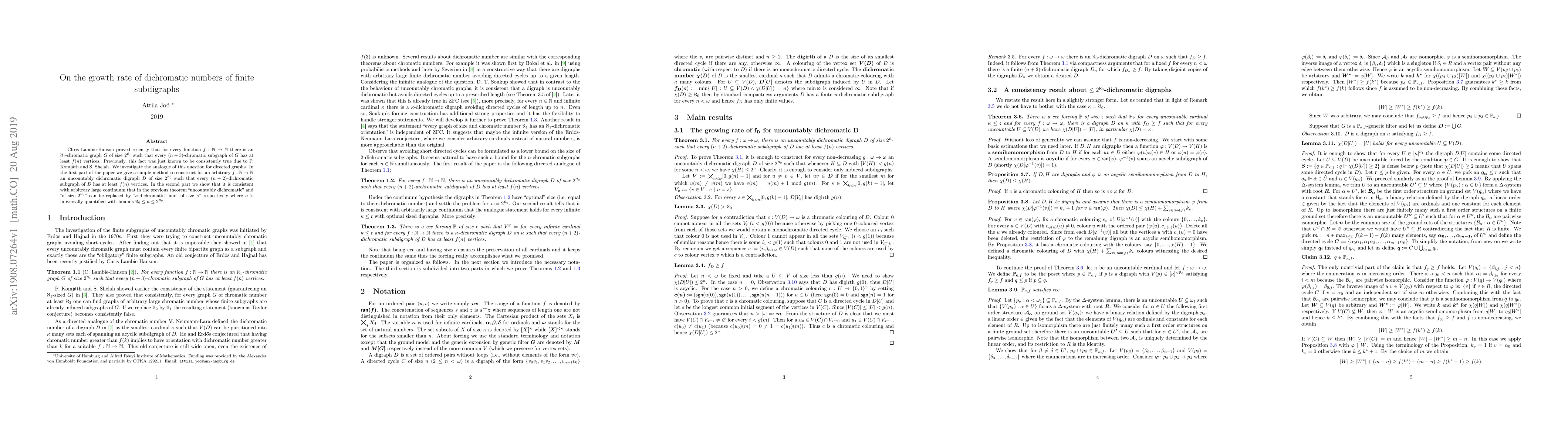 Thumbnail for On the growth rate of dichromatic numbers of finite subdigraphs