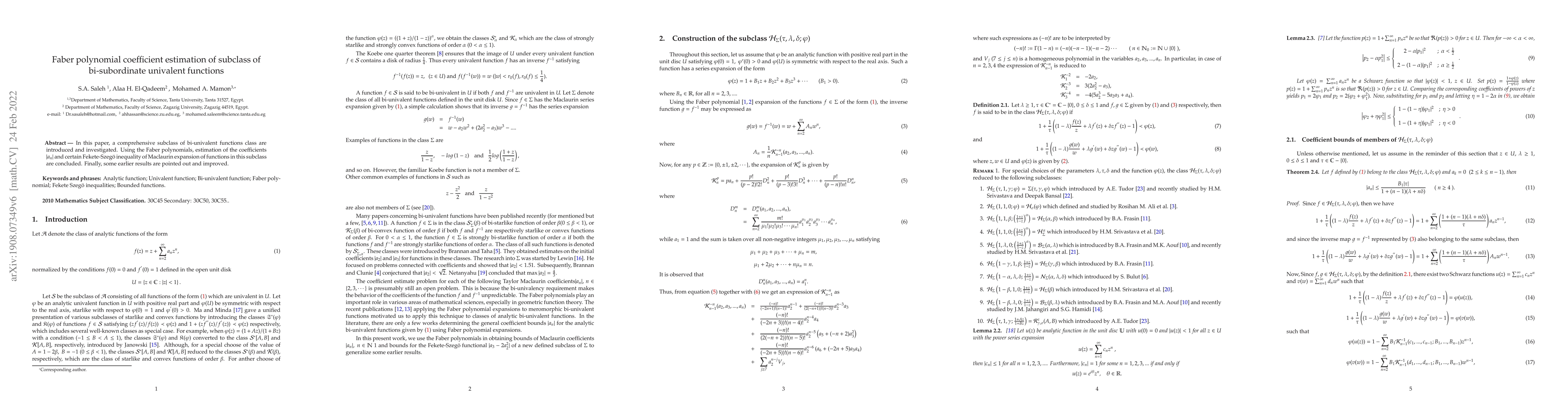 Thumbnail for Faber polynomial coefficient estimation of subclass of bi-subordinate
  univalent functions