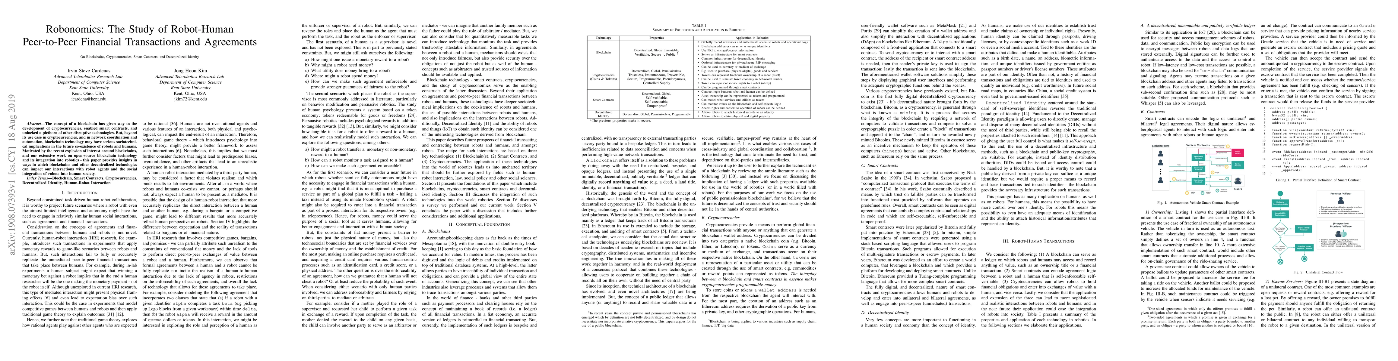 Thumbnail for Robonomics: The Study of Robot-Human Peer-to-Peer Financial Transactions
  and Agreements