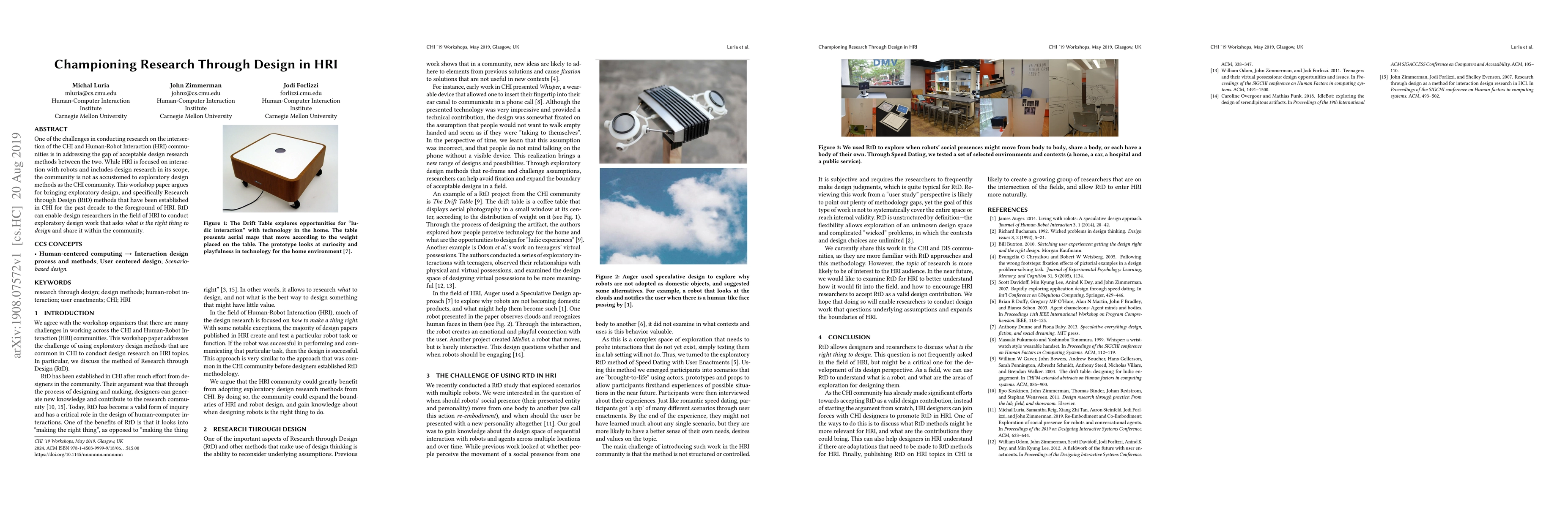 Thumbnail for Championing Research Through Design in HRI
