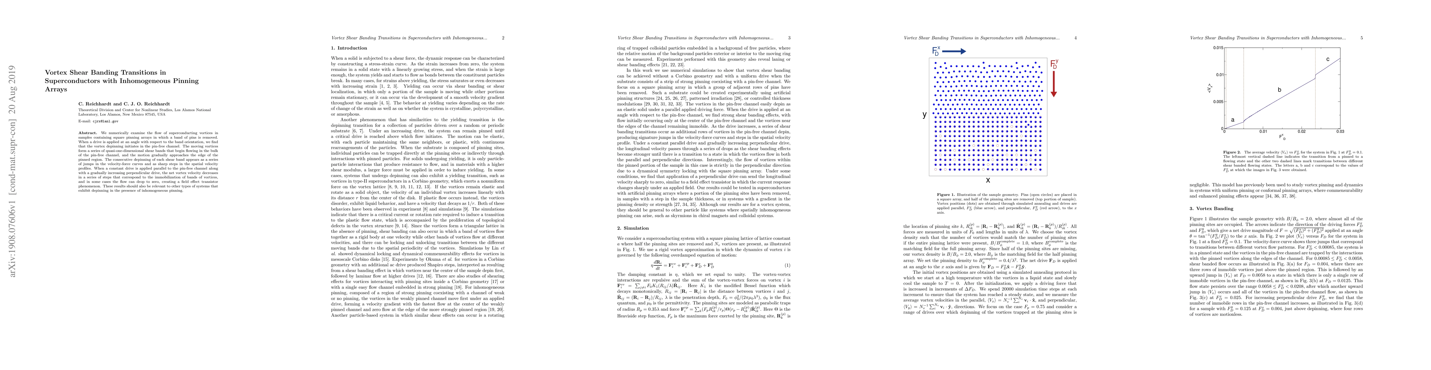 Thumbnail for Vortex Shear Banding Transitions in Superconductors with Inhomogeneous
  Pinning Arrays