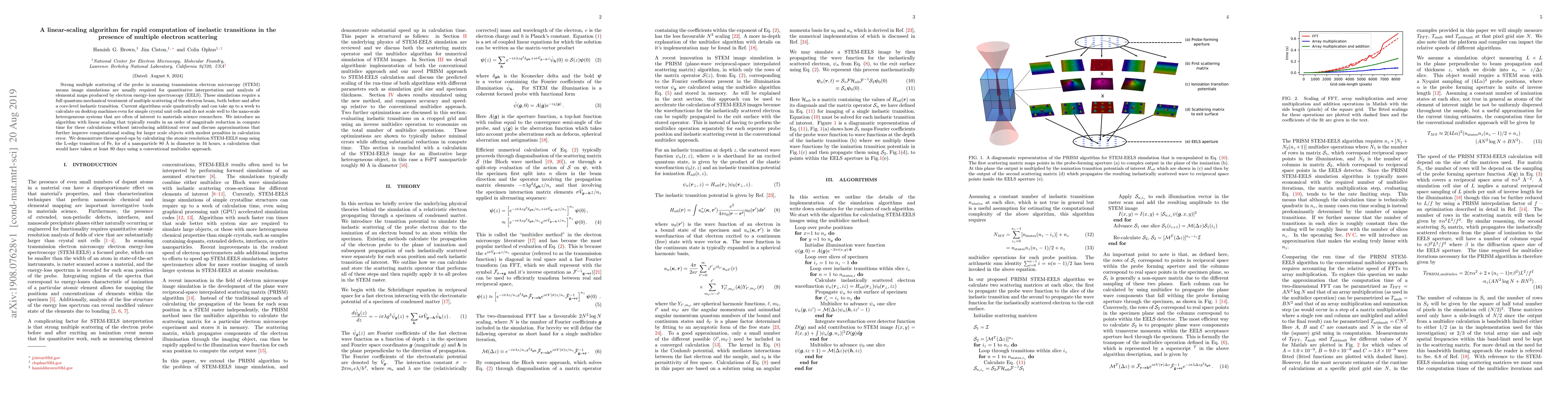 Thumbnail for A linear-scaling algorithm for rapid computation of inelastic
  transitions in the presence of multiple electron scattering