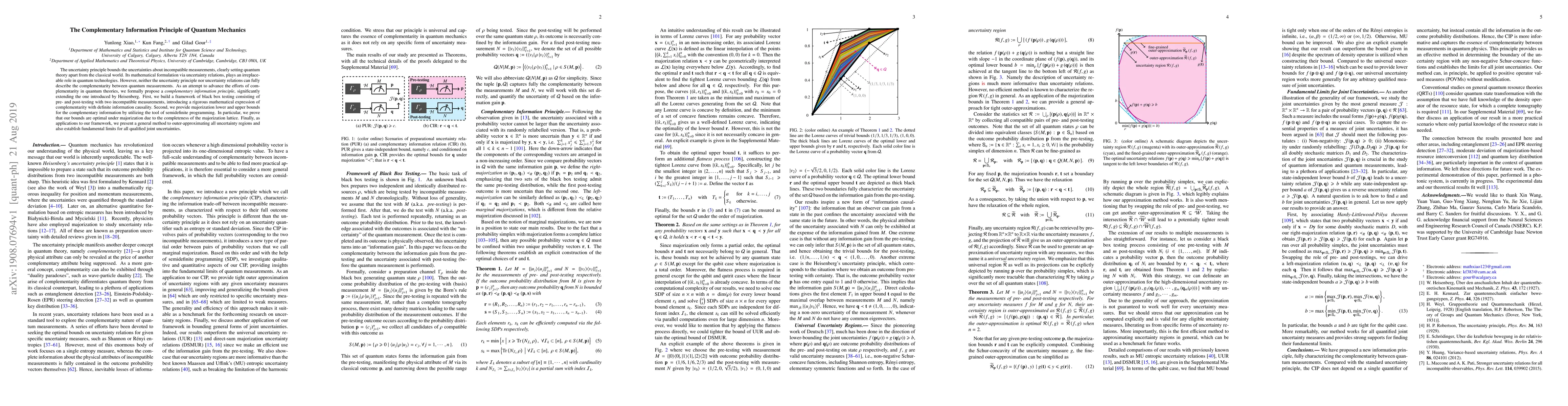 Thumbnail for The Complementary Information Principle of Quantum Mechanics