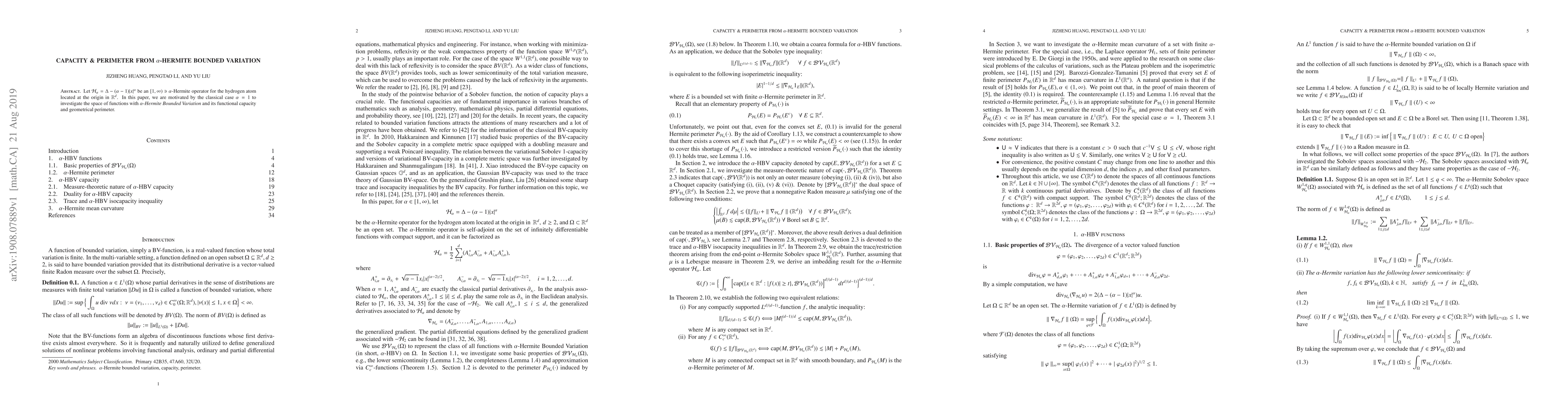 Thumbnail for Capacity & Perimeter from $\alpha$-Hermite Bounded Variation