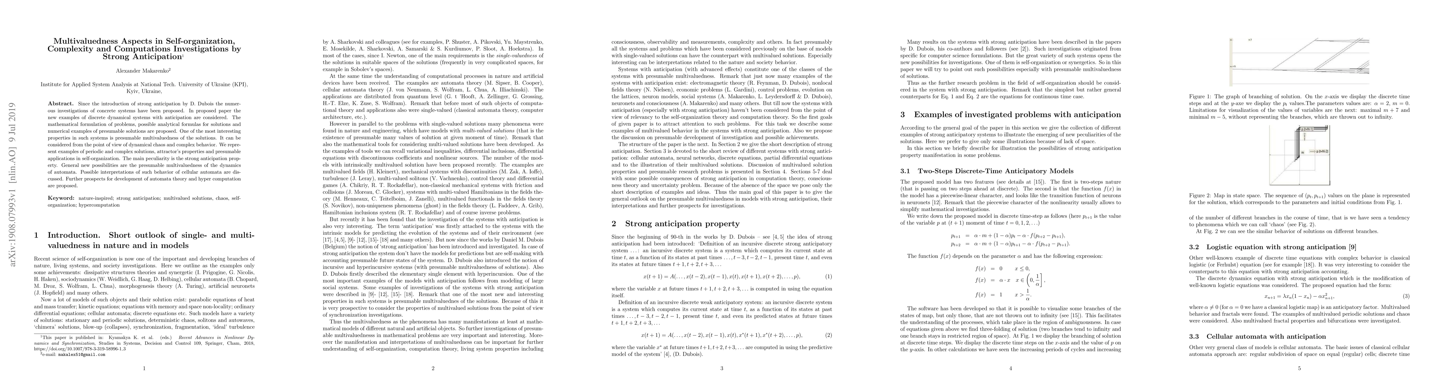 Thumbnail for Multivaluedness Aspects in Self-organization, Complexity and
  Computations Investigations by Strong Anticipation
