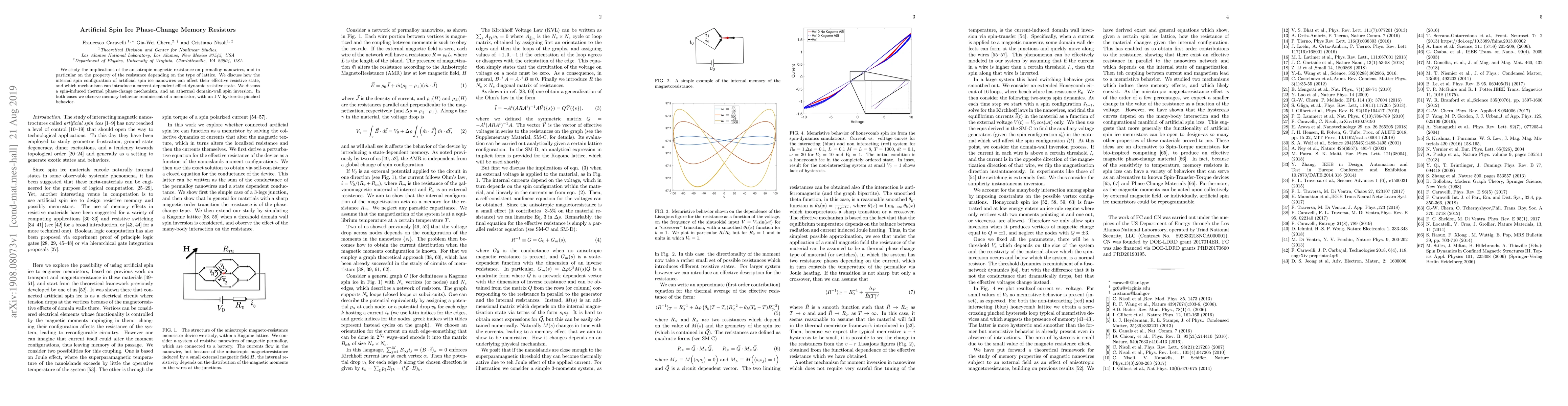 Thumbnail for Artificial Spin Ice Phase-Change Memory Resistors