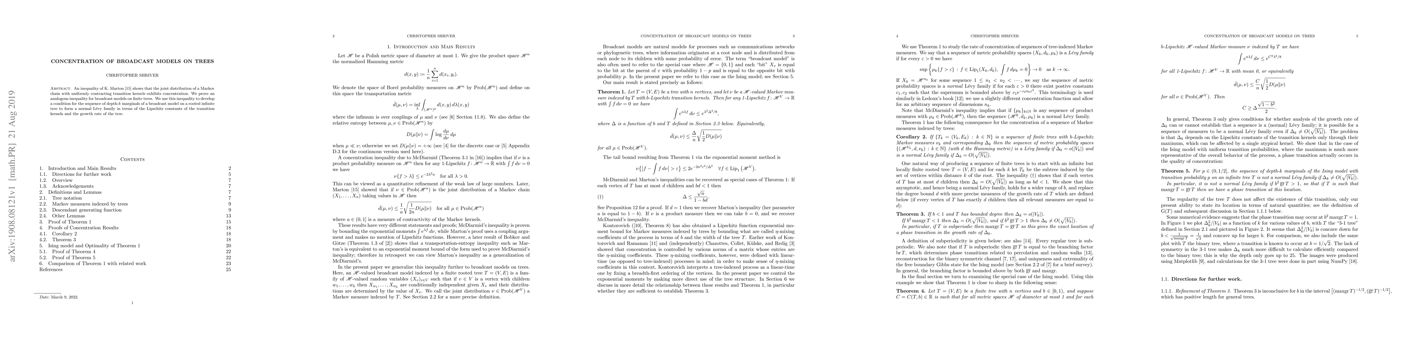 Thumbnail for Concentration of Broadcast Models on Trees