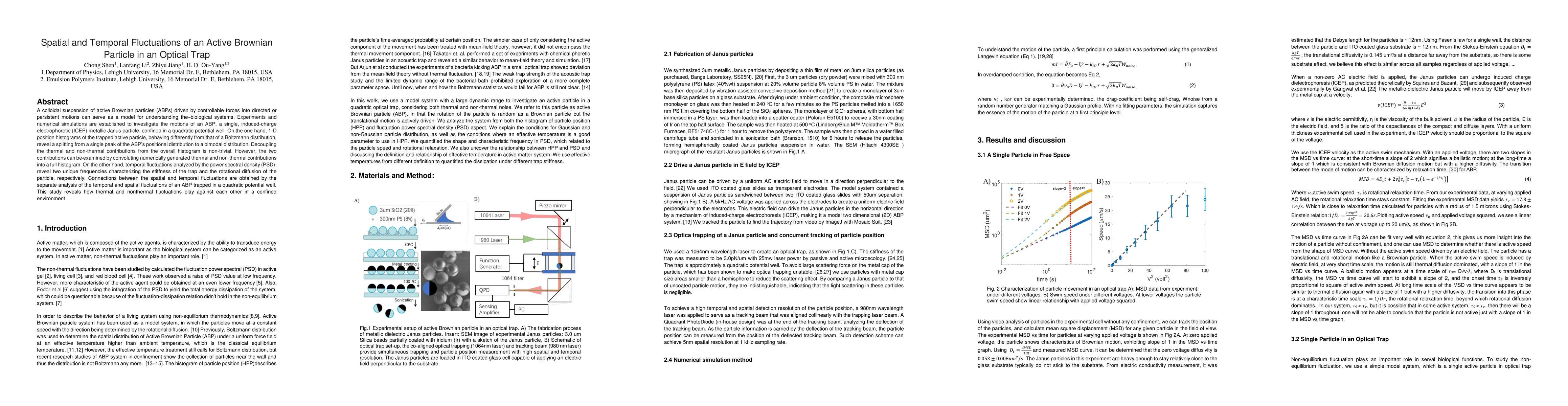 Thumbnail for Spatial and Temporal fluctuation of an ABP in an optical trap