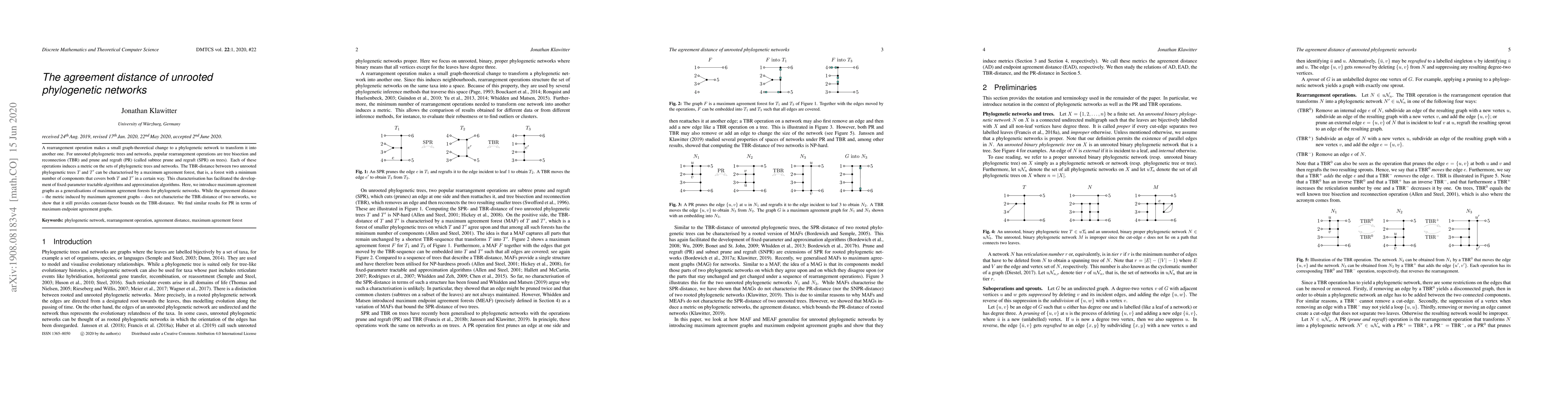 Thumbnail for The agreement distance of unrooted phylogenetic networks