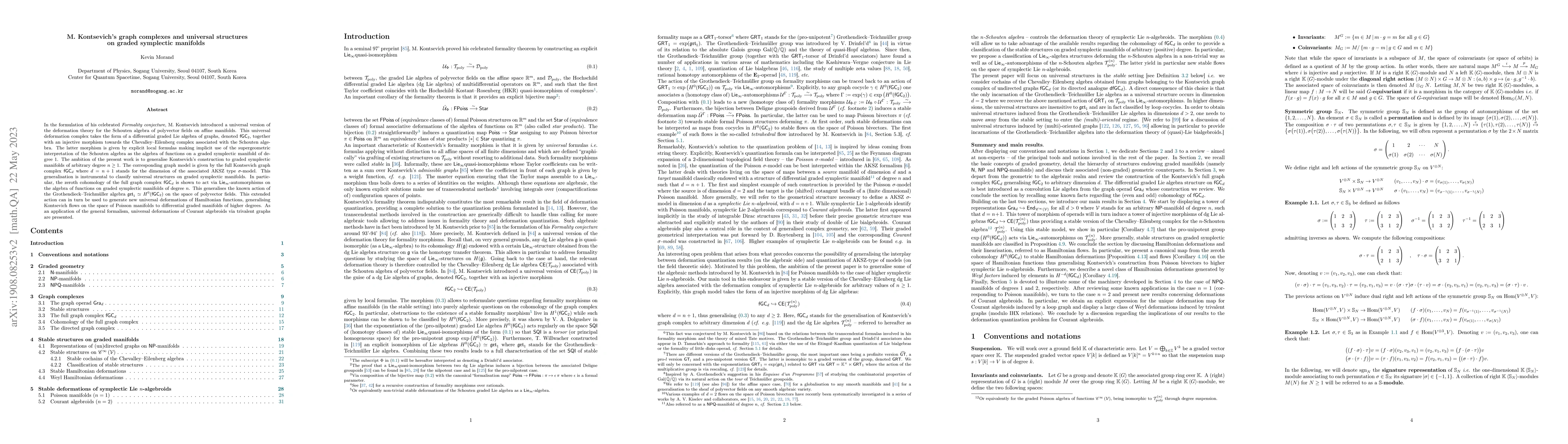 Thumbnail for M. Kontsevich's graph complexes and universal structures on graded
  symplectic manifolds