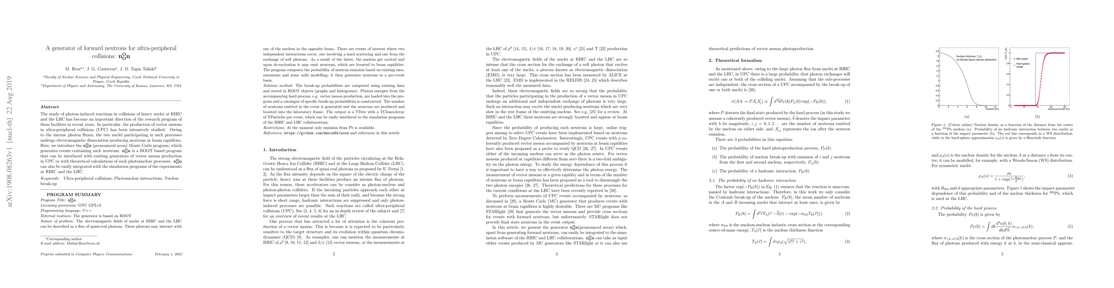 Thumbnail for A generator of forward neutrons for ultra-peripheral collisions:
  $\textbf{n$\mathbf{_O^O}$n}$