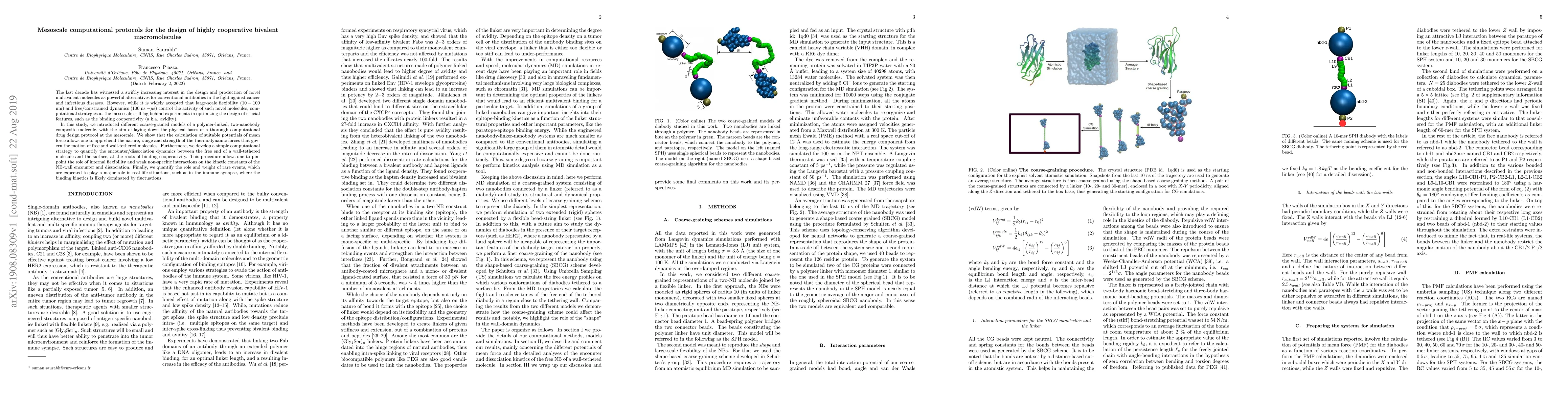 Thumbnail for Mesoscale computational protocols for the design of highly cooperative
  bivalent macromolecules