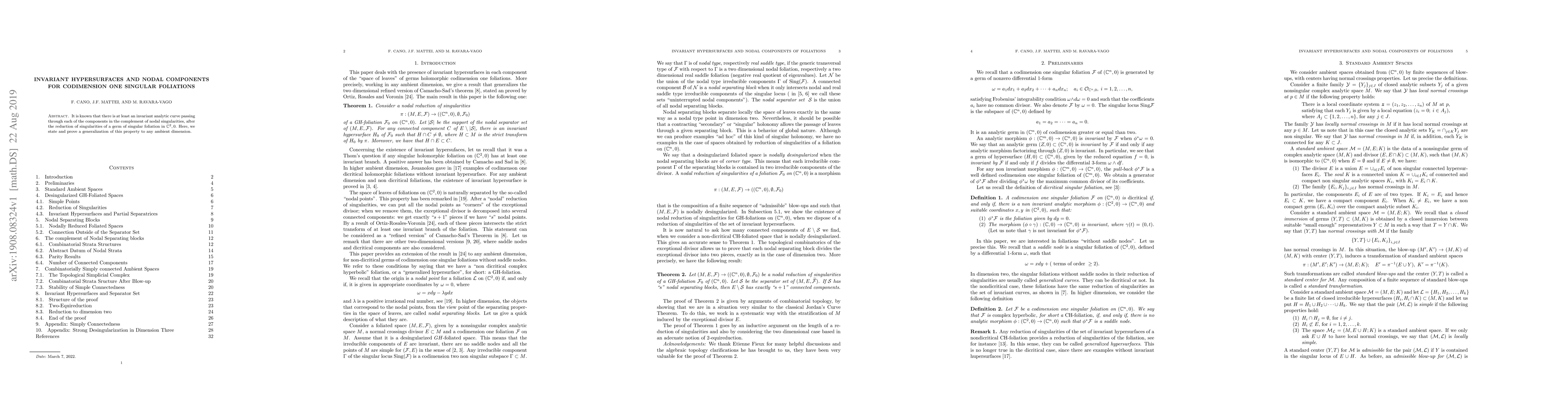 Thumbnail for Invariant Hypersurfaces and Nodal Components of Foliations