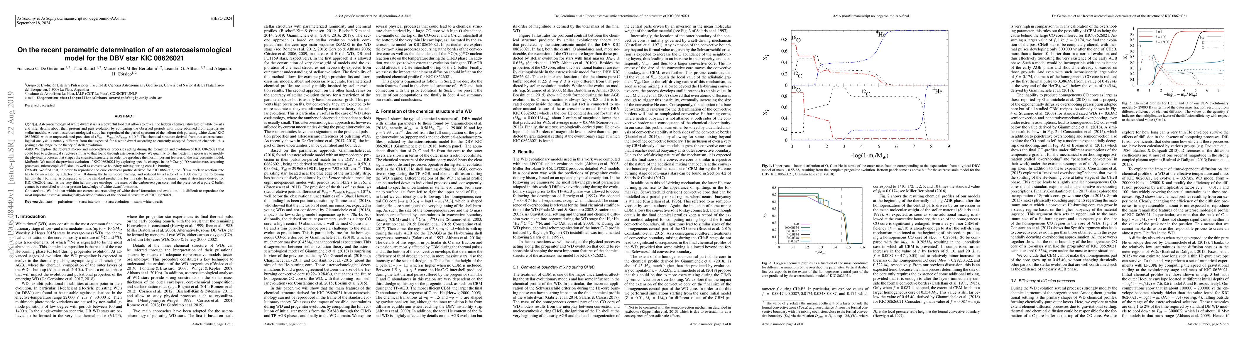Thumbnail for On the recent parametric determination of an asteroseismological model
  for the DBV star KIC 08626021