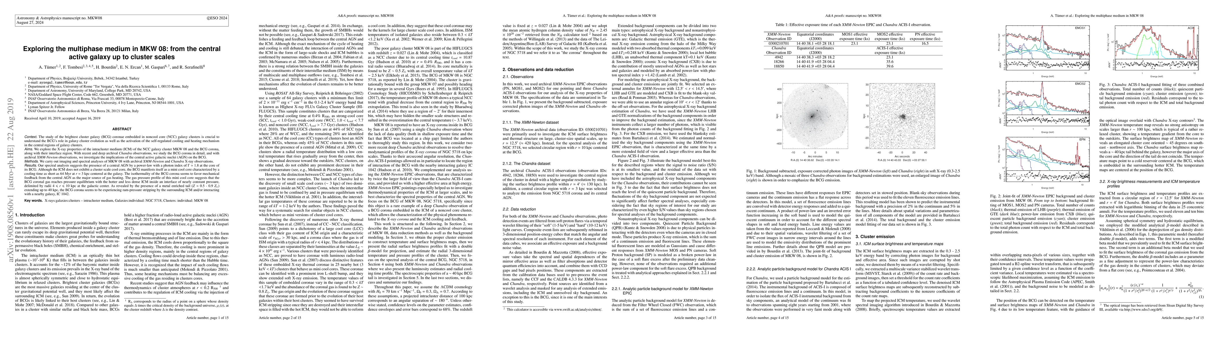 Thumbnail for Exploring the multiphase medium in MKW 08: from the central active
  galaxy up to cluster scales