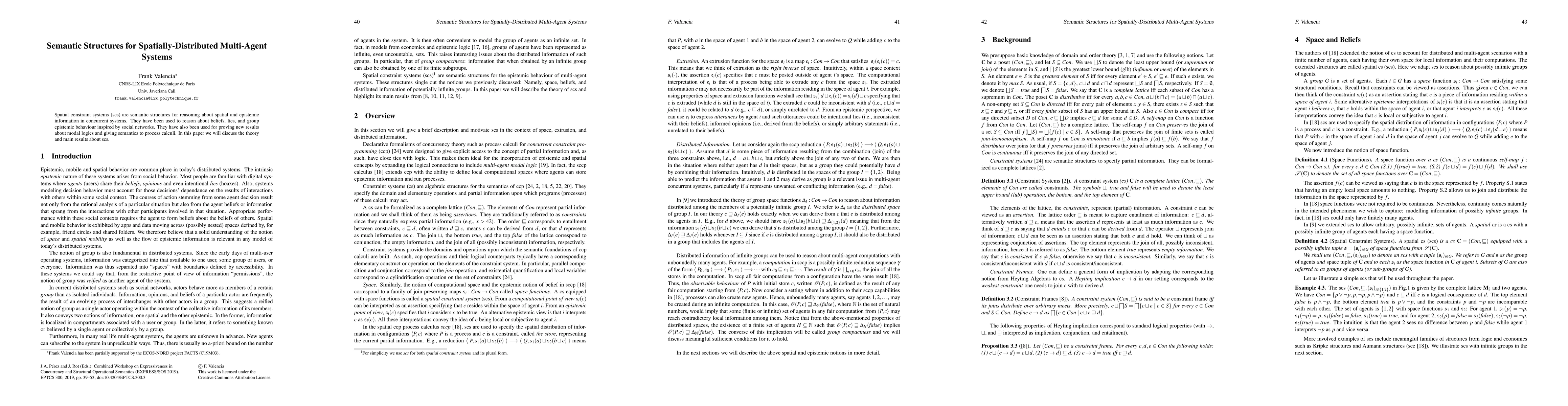 Thumbnail for Semantic Structures for Spatially-Distributed Multi-Agent Systems
