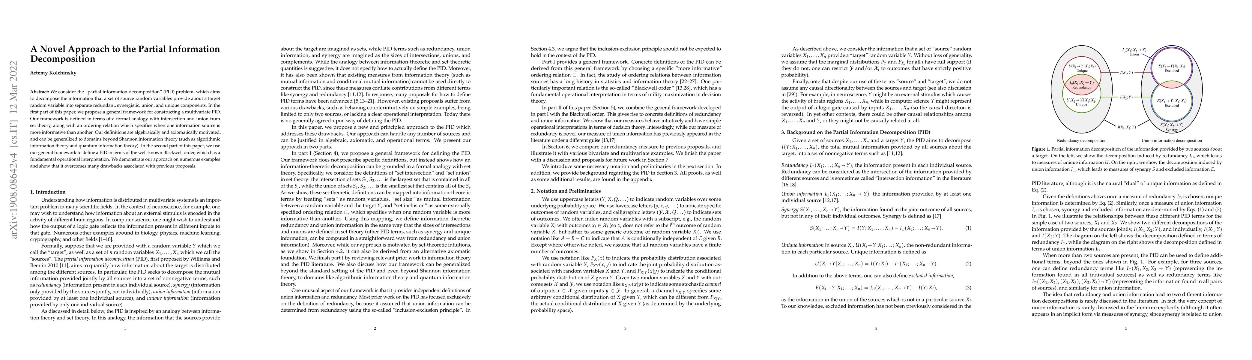 Thumbnail for A Novel Approach to the Partial Information Decomposition