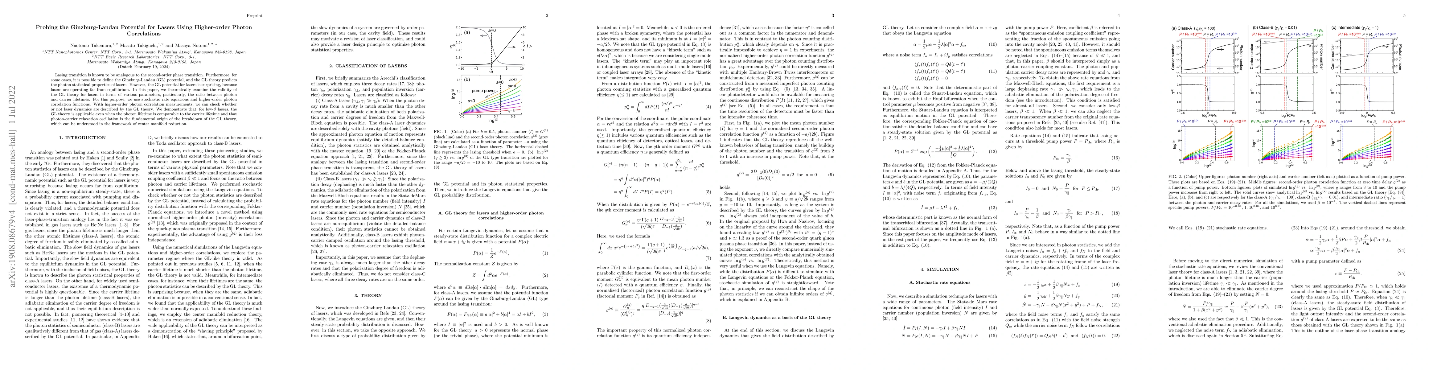 Thumbnail for Probing the Ginzburg-Landau Potential for Lasers Using Higher-order
  Photon Correlations