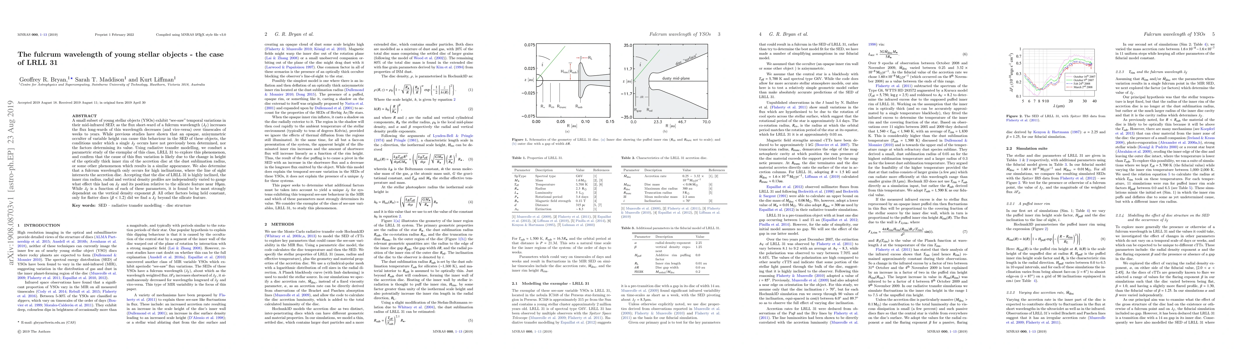 Thumbnail for The fulcrum wavelength of young stellar objects -- the case of LRLL 31